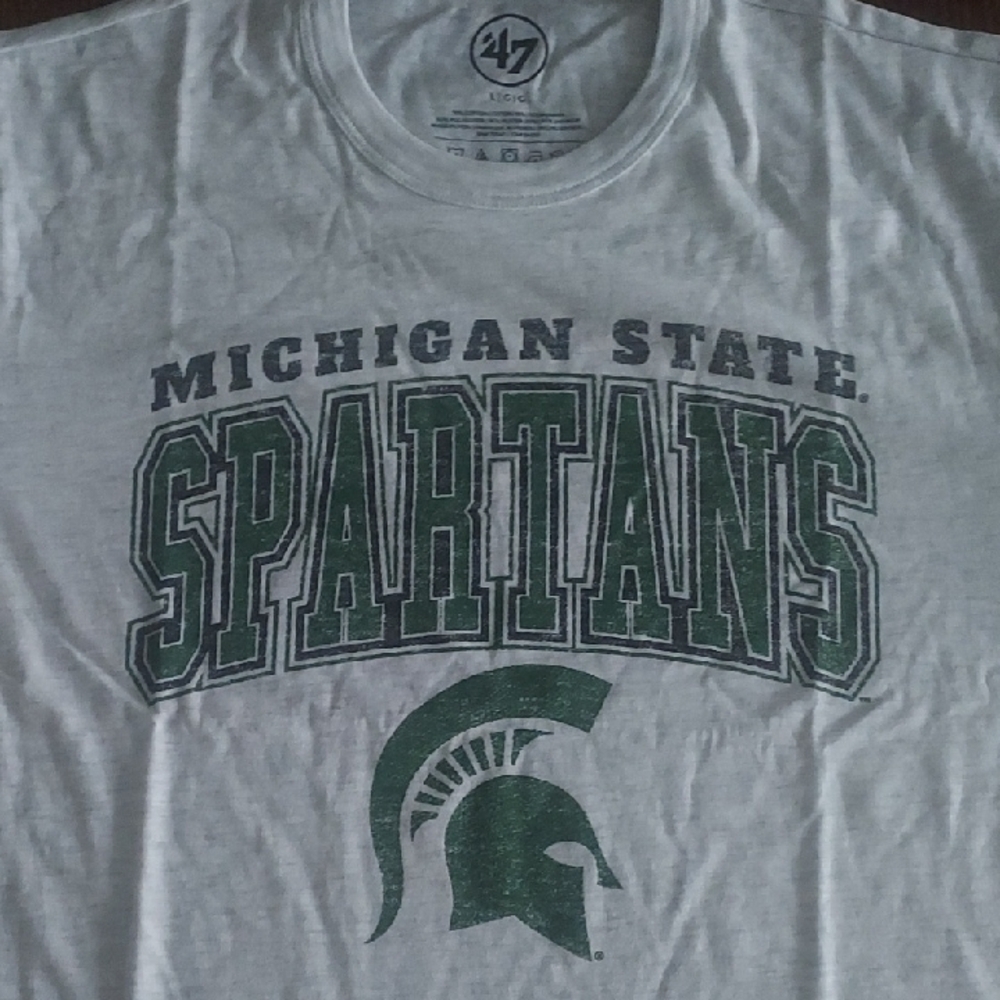47 Gray and Green Michigan State Spartans Short Sleeve Tee
